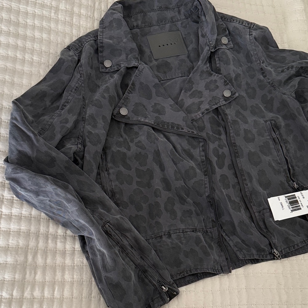 BLANK NYC Leopard Print Gray Jacket